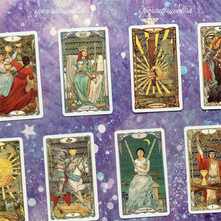 Golden Art Nouveau Tarot Cards : A 78-Card Deck – Buy Real Tarot Cards